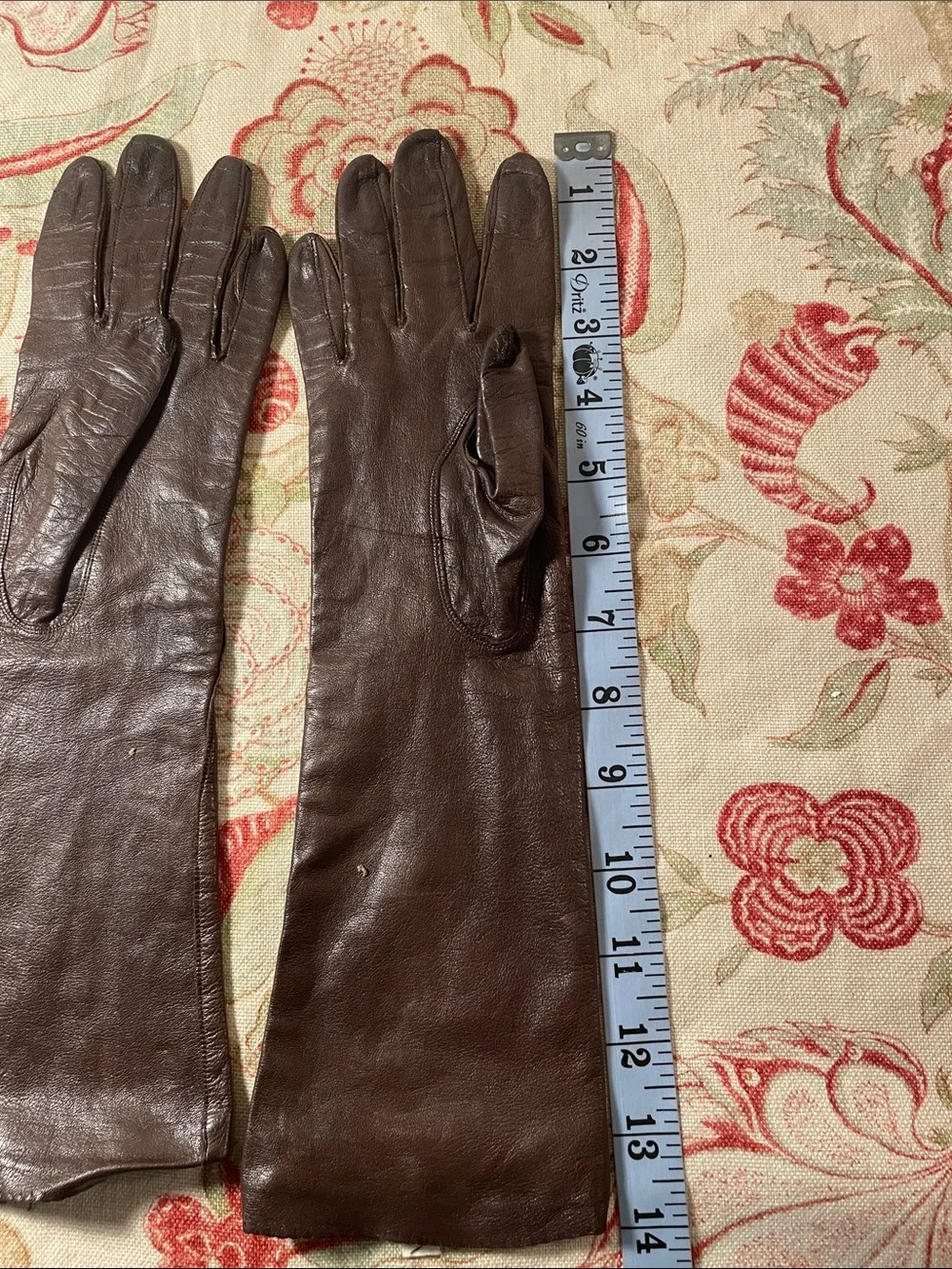 Lord & Taylor Long Brown Leather Gloves Vintage from 50-60’s